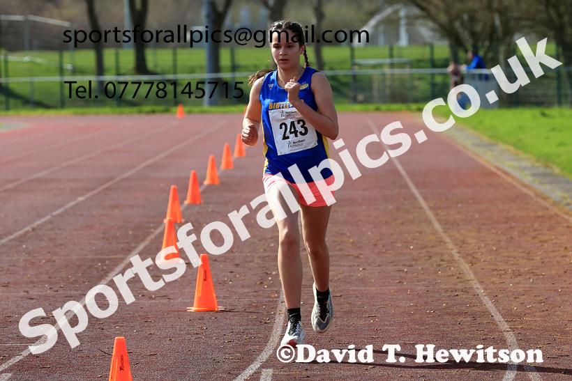 Girls Under-15s Young Athletes 5k, 2026 Northern Mens 12 and Womens 6 Stage Road Relays and Young Athletes 5k, Sheepmount Stadium, Carlisle. Photo: David T. Hewitson/Sports for All Pics